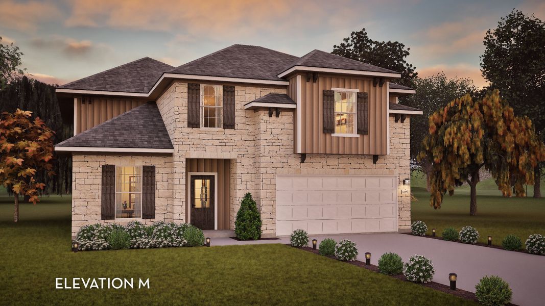 Representative exterior photo of a completed home built from the Hayden by CastleRock Communities in Santa Rita Ranch, Liberty Hill, TX (Image 2).