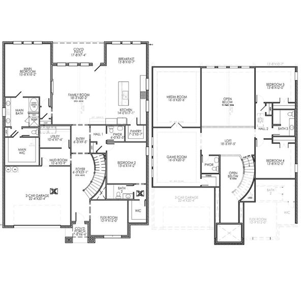 2D floor plan layout for the The Montgomery by Lillian Custom Homes in Polo Ridge, Forney, TX (Image 5).