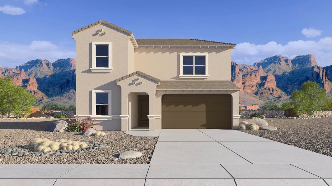 Representative exterior photo of a completed home built from the Mitchell by D.R. Horton in Upper Canyon, Phoenix, AZ (Image 2).