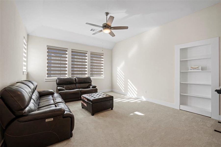 Don't forget to look behind the built-in shelves for the bonus room!