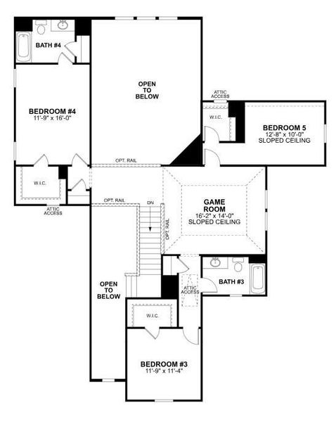 2D floor plan layout of this home in Lone Star Landing, Montgomery, TX (Image 5).