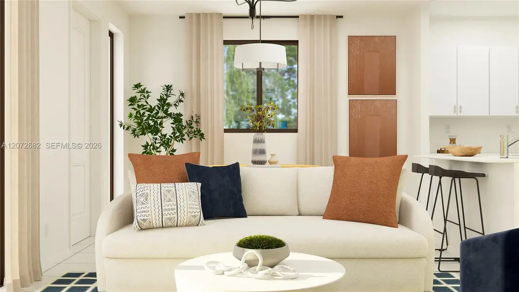 Furnished interior view inside a new home in Luminara, Miami (Image 10).