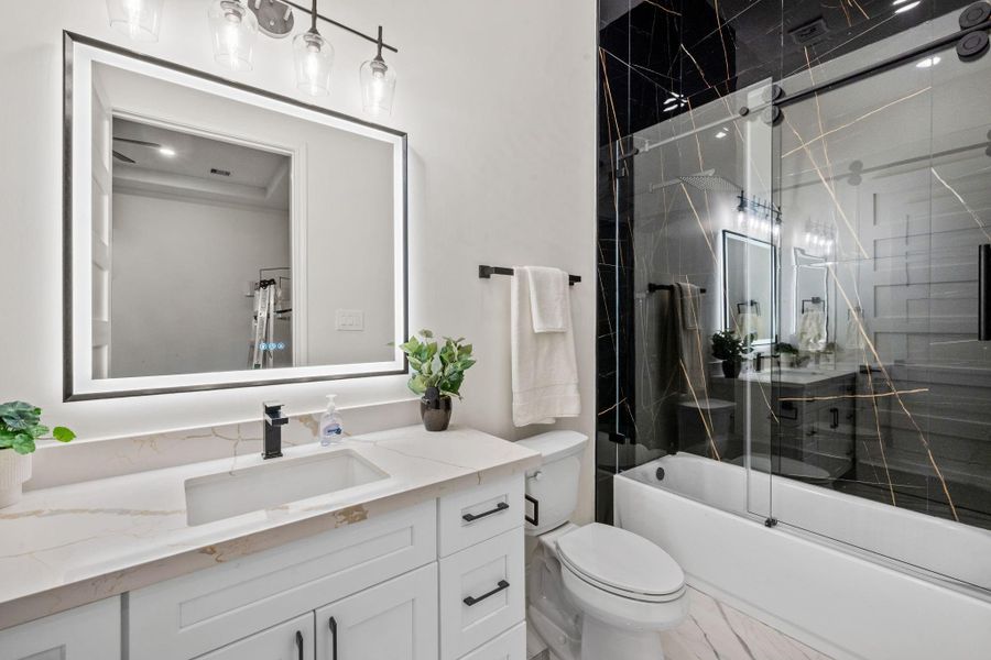 Beautiful bathroom that is located inside the secondary bedroom.