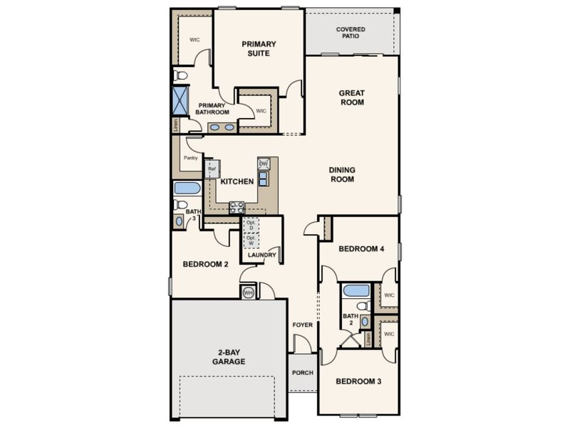 2D floor plan layout for the Buckhorn by Century Complete in Beaver Creek Preserve, Rimrock, AZ (Image 1). 2D floor plan layout for the Buckhorn by Century Complete in Beaver Creek Preserve, Rimrock, AZ (Image 1).