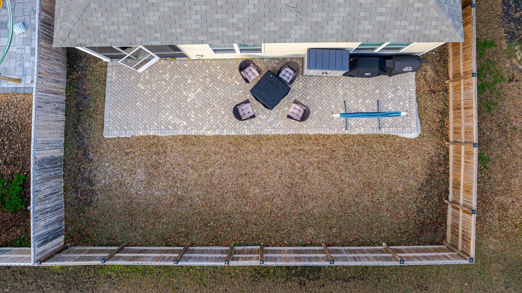 Exterior details and patio area of a home in Reserve at Mallard Crossing, Summerville (Image 32).