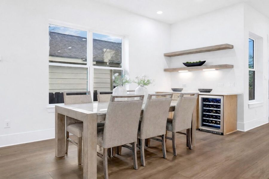 The dining area offers the perfect space to entertain