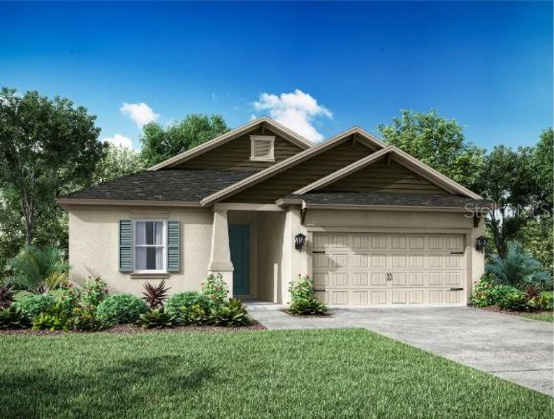 Front exterior of a new home in The Sanctuary – Resort Collection, Punta Gorda, FL, highlighting curb appeal (Image 1). Front exterior of a new home in The Sanctuary – Resort Collection, Punta Gorda, FL, highlighting curb appeal (Image 1).