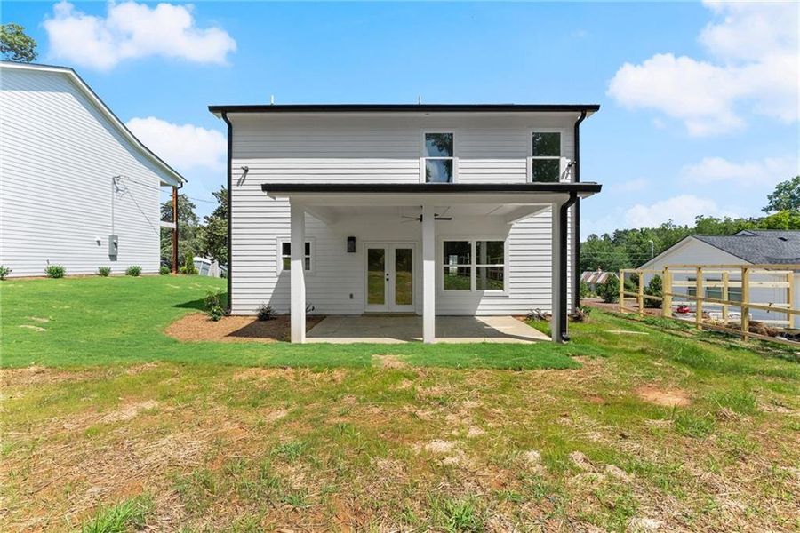 Exterior details and patio area of a home in , Clarkesville (Image 29).
