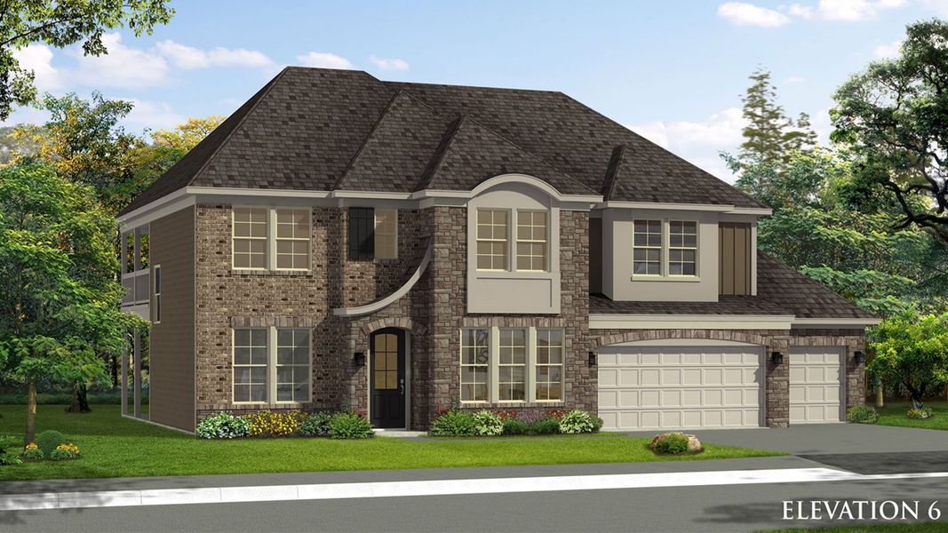 Elevation 6 rendering of the Stonefield home plan by DRB Homes Elevation 6 rendering of the Stonefield home plan by DRB Homes