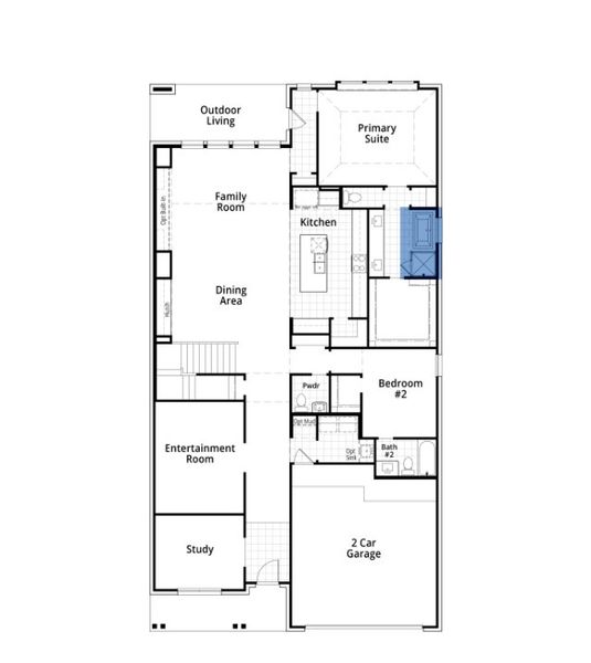 2D floor plan layout for the Kent Plan by Highland Homes in Ridgeline: 50ft. lots, McKinney, TX (Image 6). 2D floor plan layout for the Kent Plan by Highland Homes in Ridgeline: 50ft. lots, McKinney, TX (Image 6).