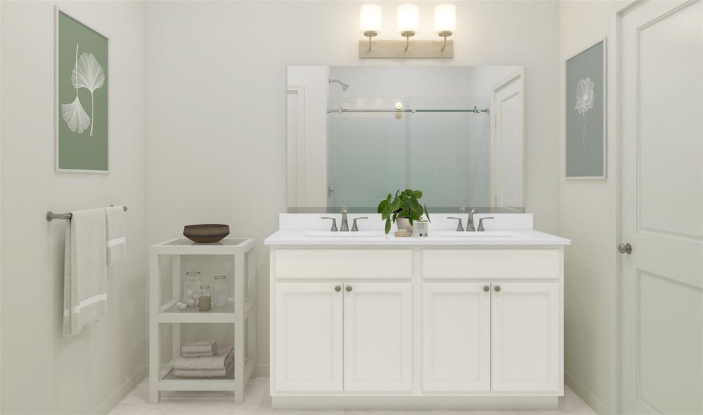 Relaxing primary bath (*Artist rendering used for illustration purposes only.) Relaxing primary bath (*Artist rendering used for illustration purposes only.)