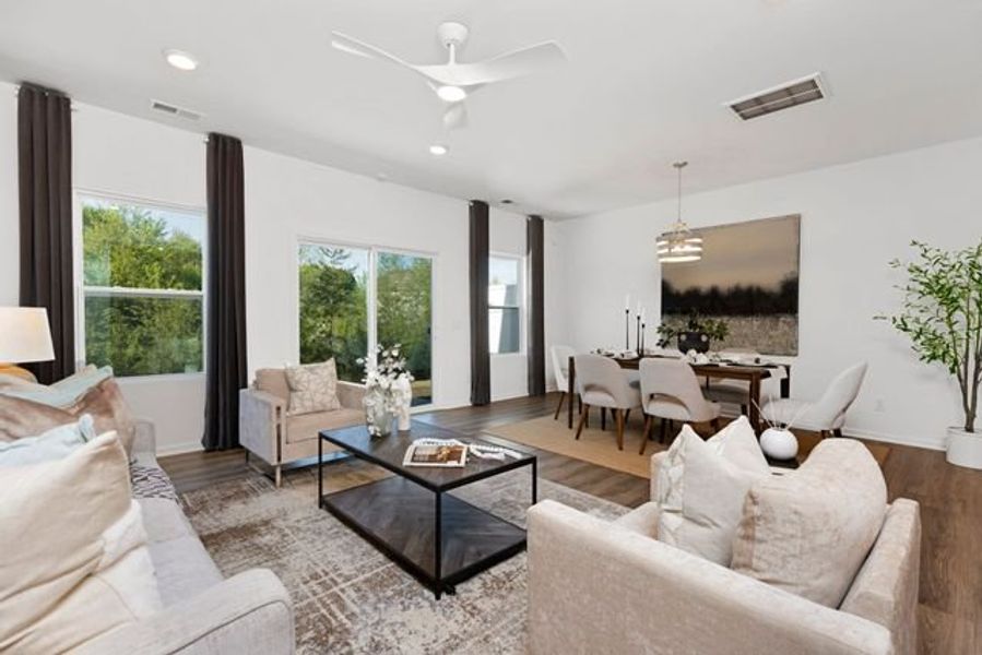 Representative furnished interior of a home built from the Alexandria TH by True Homes in Covington Ridge Townhomes, Thomasville (Image 10).
