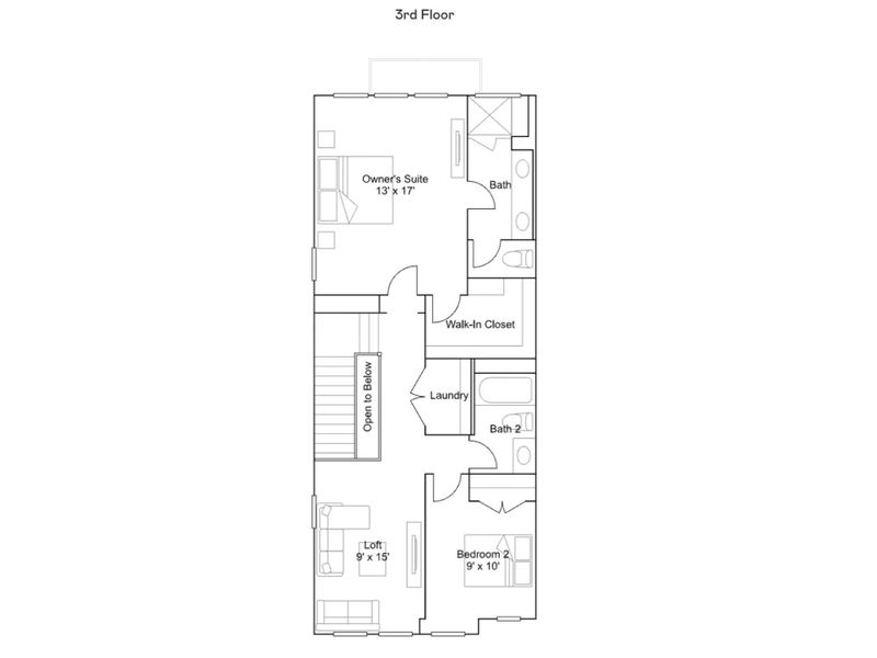 2D floor plan layout of this home in , Mooresville, NC (Image 4).