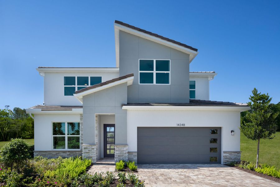 Representative exterior photo of a completed home built from the Wynn by Mattamy Homes in Tradition, Port St. Lucie, FL (Image 16).