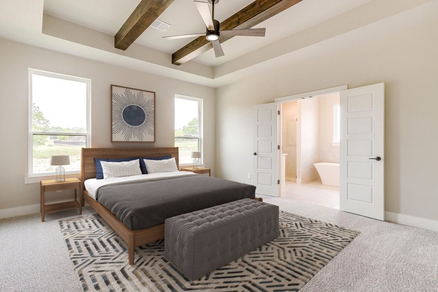Representative furnished interior of a home built from the The Mesquite by Kenmark Homes in Paloma Ranches, Justin (Image 7).