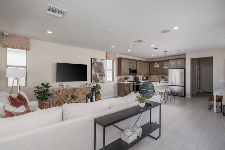 Great Room | Sterling | Solvida in Estrella at Goodyear, Arizona by Landsea Homes