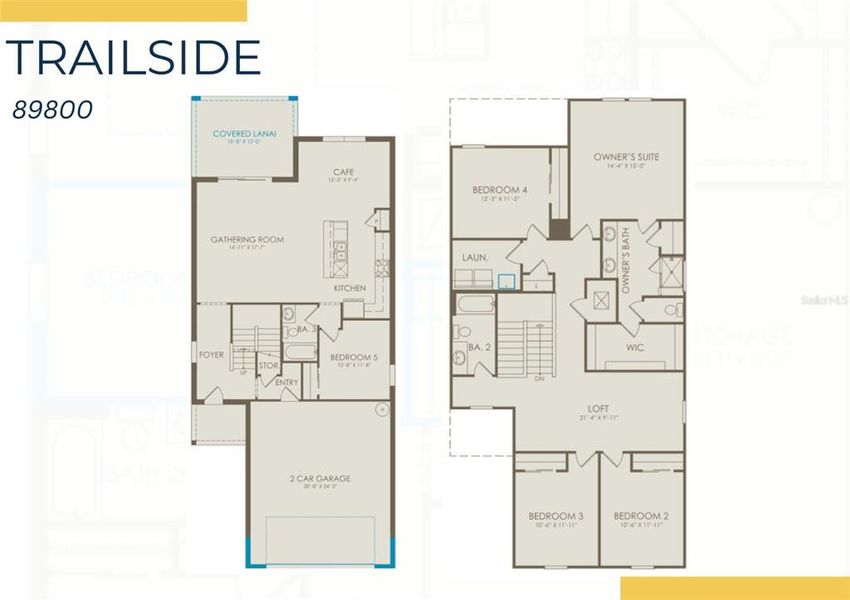 2D floor plan layout of this home in Talon Preserve on Palmer Ranch, Nokomis, FL (Image 2).