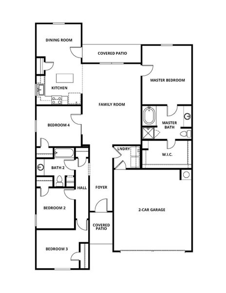 2D floor plan layout of this home in Pinewood Trails, Cleveland, TX (Image 3).