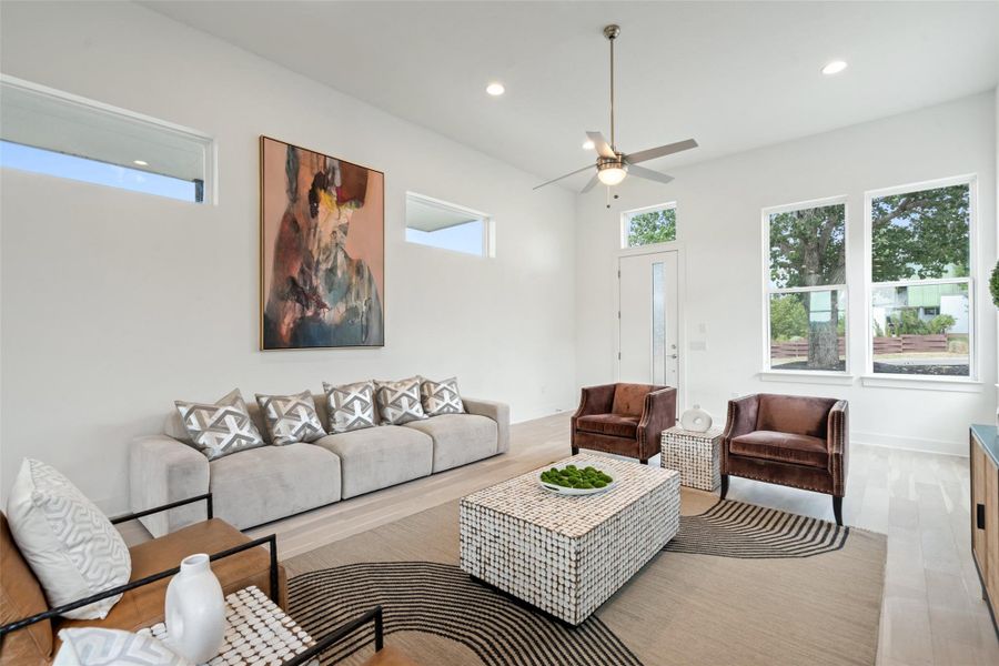 Furnished interior view inside a new home in Agave, Austin (Image 15). Furnished interior view inside a new home in Agave, Austin (Image 15).