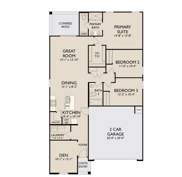 2D floor plan layout for the Jasmine by Ashton Woods in Amarillo Creek, Maricopa, AZ (Image 5).