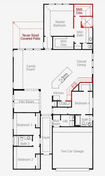 2D floor plan layout of this home in , Spring, TX (Image 2).