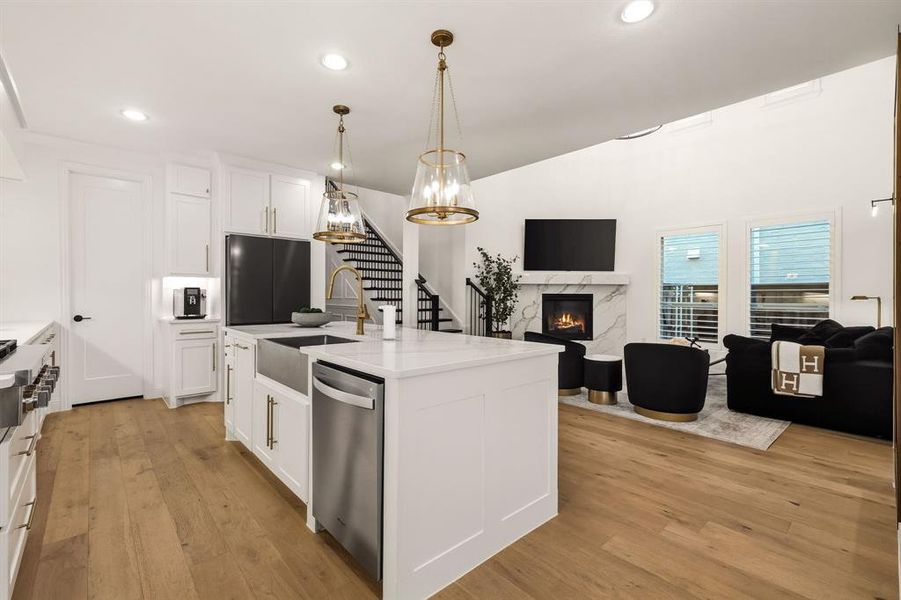 Furnished interior view inside a new home in , The Colony (Image 8).