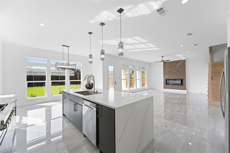 Furnished interior view inside a new home in , Dallas (Image 10).
