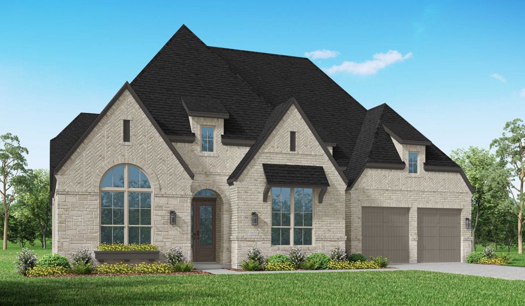 Representative exterior photo of a completed home built from the 804 Plan by Highland Homes in Fulbrook on Fulshear Creek: 80ft. lots, Fulshear, TX (Image 2). Representative exterior photo of a completed home built from the 804 Plan by Highland Homes in Fulbrook on Fulshear Creek: 80ft. lots, Fulshear, TX (Image 2).