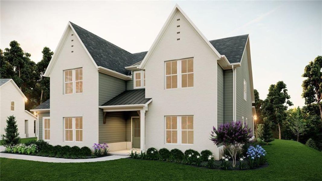Front exterior of a new home in Long Hollow Landing, Gainesville, GA, highlighting curb appeal (Image 1). Front exterior of a new home in Long Hollow Landing, Gainesville, GA, highlighting curb appeal (Image 1).