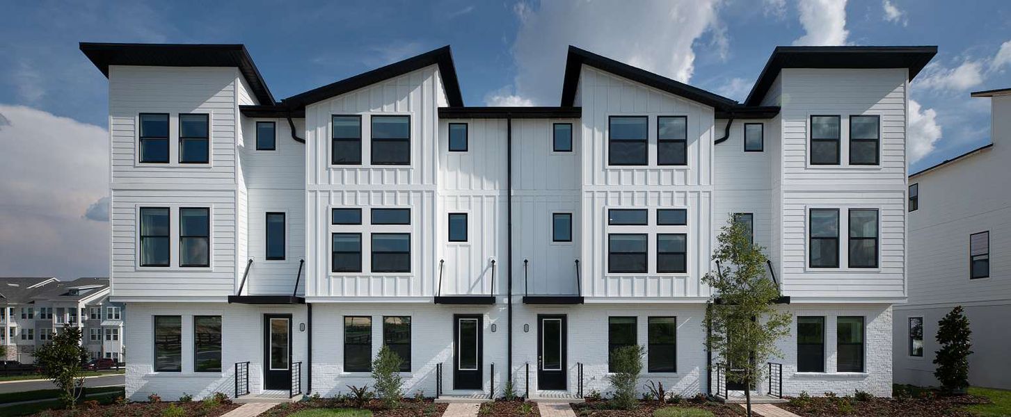 Representative exterior photo of a completed home built from the Haines II End Unit by Ashton Woods in Parkview at Hamlin, Winter Garden, FL (Image 2).