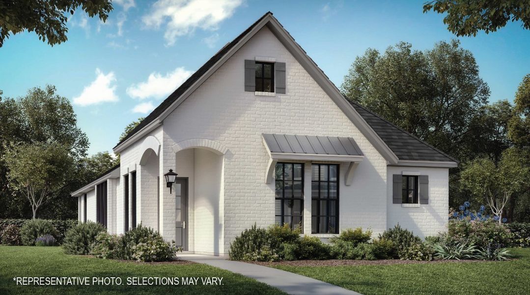 Front exterior of a new home in Cottages of Celina, Celina, TX, highlighting curb appeal (Image 1). Front exterior of a new home in Cottages of Celina, Celina, TX, highlighting curb appeal (Image 1).