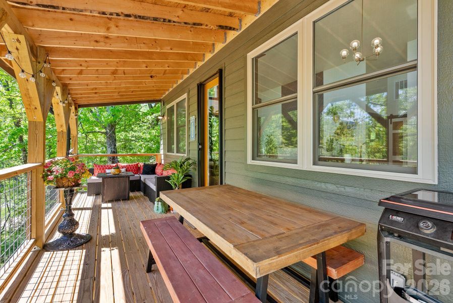 Imagine long afternoons spent on this covered porch, listening to the bird song & enjoying the views.