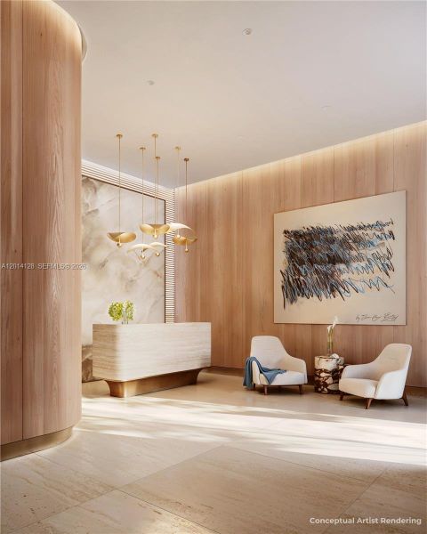 Furnished interior view inside a new home in , Miami Beach (Image 6).