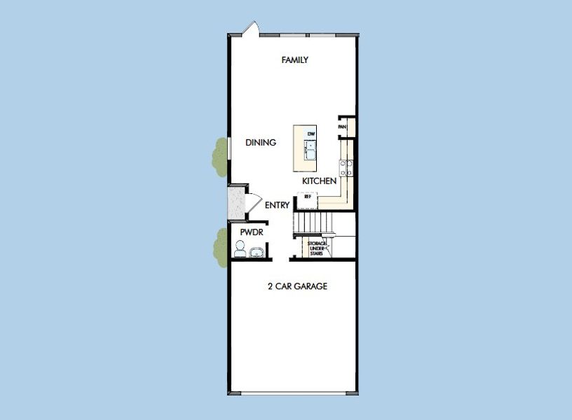 2D floor plan layout for the The Peppermill by David Weekley Homes in Preserve at The Cays – The Harbor Series, Daytona Beach, FL (Image 3).