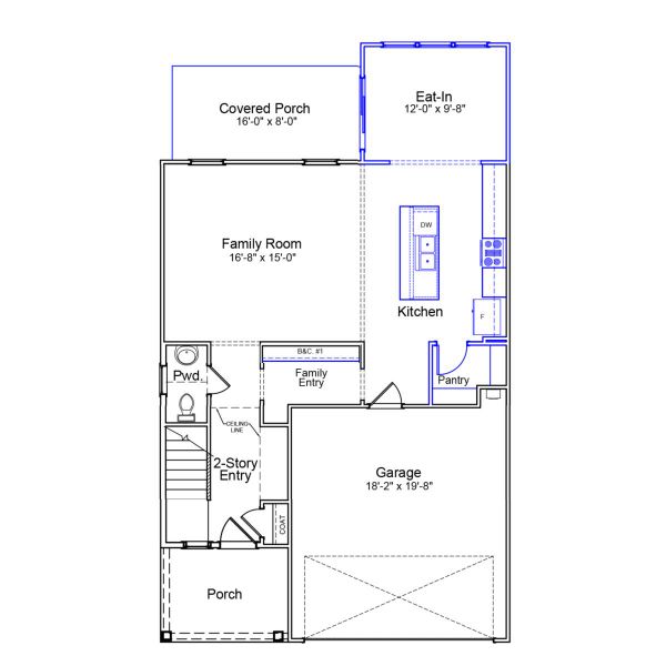 2D floor plan layout of this home in Renaissance at White Oak, Garner, NC (Image 3).