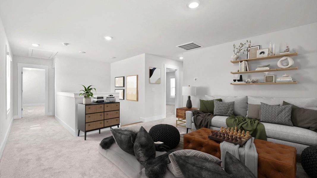 Representative furnished interior of a home built from the Jasmine by DRB Homes in Pleasant Falls, Moore (Image 17).