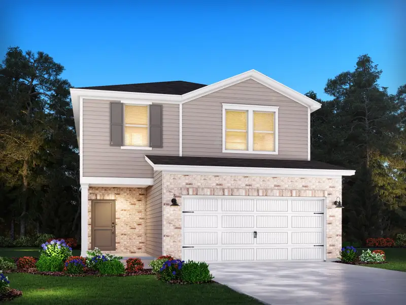 Representative exterior photo of a completed home built from the Roswell by Meritage Homes in Walnut Reserve, Conover, NC (Image 1).