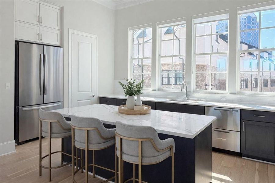 Progress photo of actual unit. Image virtually staged to show use of space.