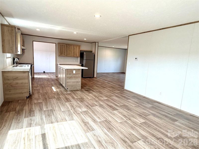 FAMILY ROOM AND KITCHEN