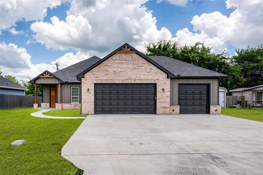Front exterior of a new home in , Tool, TX, highlighting curb appeal (Image 24). Front exterior of a new home in , Tool, TX, highlighting curb appeal (Image 24).