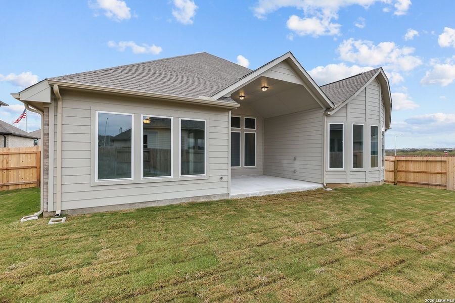 Exterior details and patio area of a home in Buffalo Crossing, Cibolo (Image 25).