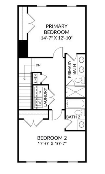 2D floor plan layout for the The Armfield by Stanley Martin Homes in Westpark at Cane Bay, Summerville, SC (Image 3).