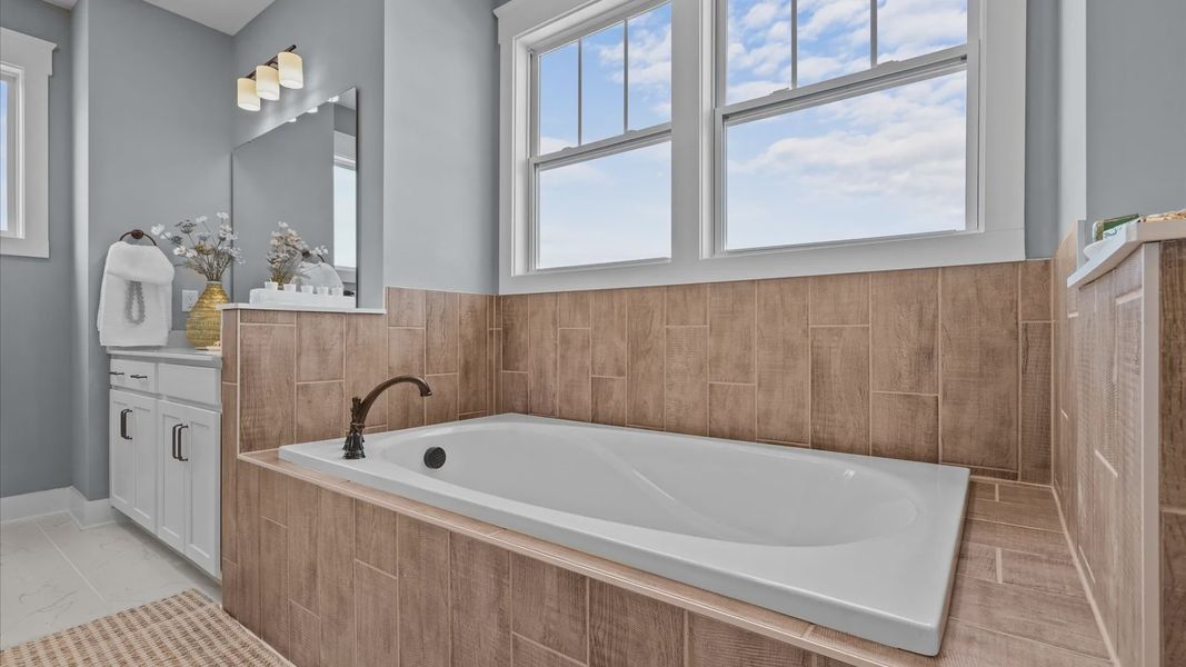 Furnished interior view inside a new home in Kayfield at Midway, Anderson (Image 18).