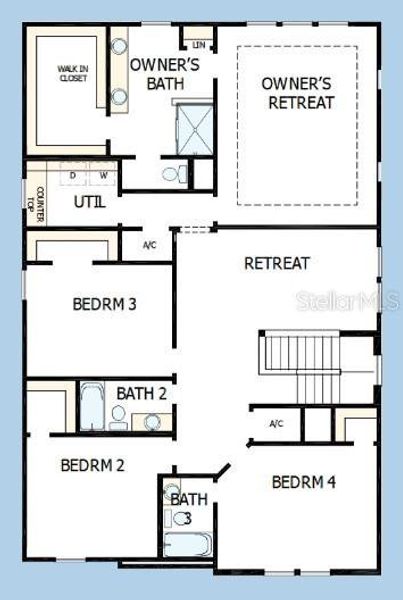 2D floor plan layout of this home in South Tampa - Urban Collection, Tampa, FL (Image 4).