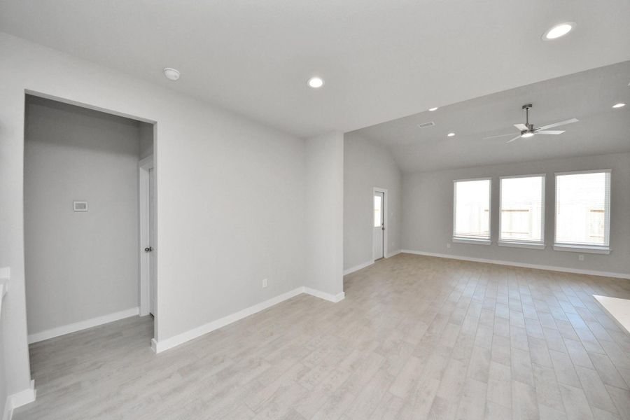 Enjoy breakfast with ease in the connected and cozy breakfast area, seamlessly integrated with the kitchen for utmost convenience. Step through the back door for a breath of fresh air onto the covered patio, extending your living space to the outdoors. Sample photo of completed home with similar floor plan. Actual colors and selections may vary. Enjoy breakfast with ease in the connected and cozy breakfast area, seamlessly integrated with the kitchen for utmost convenience. Step through the back door for a breath of fresh air onto the covered patio, extending your living space to the outdoors. Sample photo of completed home with similar floor plan. Actual colors and selections may vary.