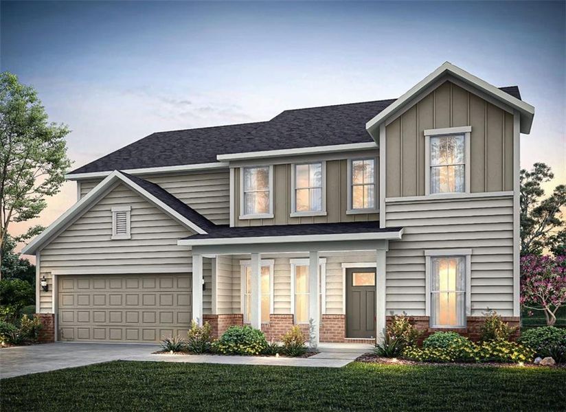 Front exterior of a new home in Hamilton Place, Cartersville, GA, highlighting curb appeal (Image 1). Front exterior of a new home in Hamilton Place, Cartersville, GA, highlighting curb appeal (Image 1).