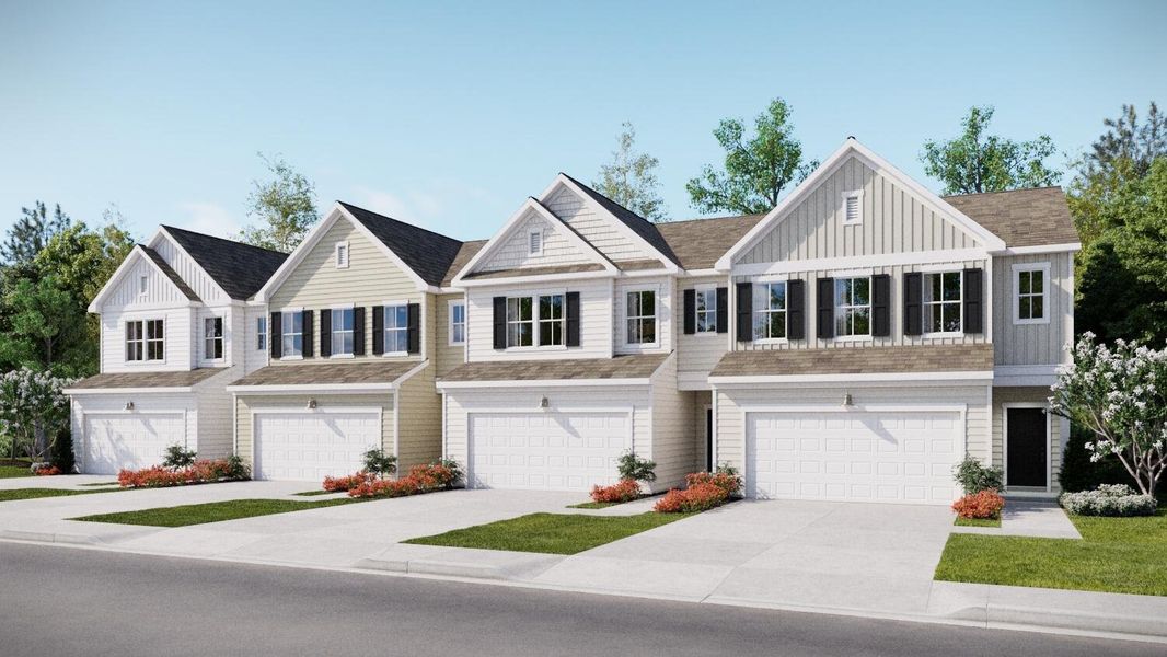Front exterior of a new home in Dawson Pointe, Summerville, SC, highlighting curb appeal (Image 1). Front exterior of a new home in Dawson Pointe, Summerville, SC, highlighting curb appeal (Image 1).