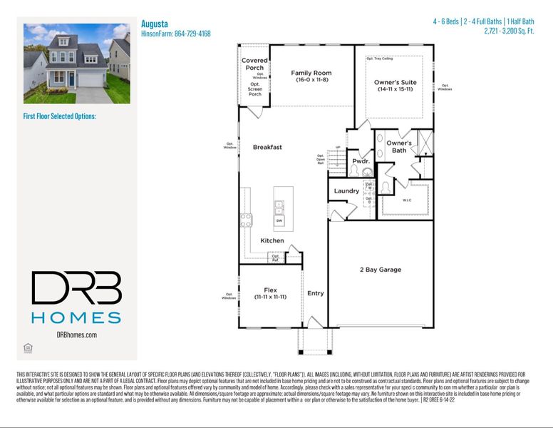 2D floor plan layout for the Augusta by DRB Homes in Hinson Farm, Fountain Inn, SC (Image 3). 2D floor plan layout for the Augusta by DRB Homes in Hinson Farm, Fountain Inn, SC (Image 3).