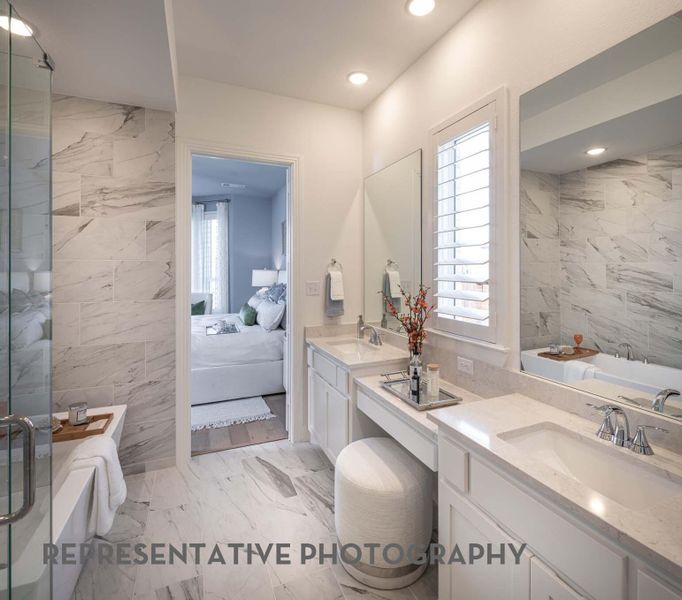 Furnished interior view inside a new home in Elyson, Katy (Image 21).
