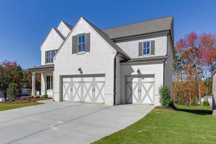 Front exterior of a new home in , Buford, GA, highlighting curb appeal (Image 29). Front exterior of a new home in , Buford, GA, highlighting curb appeal (Image 29).